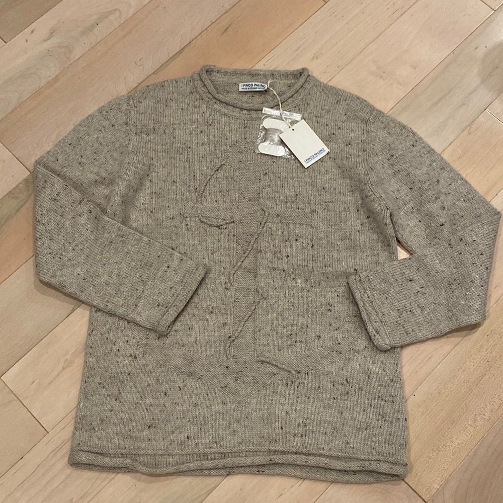 I Pinco Pallino boys wool alpaca knit anchor sweater